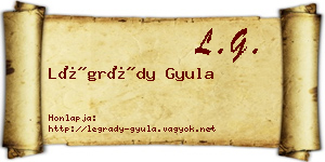 Légrády Gyula névjegykártya